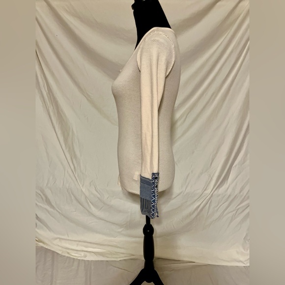 Free People Waffle shirt size S with cute denim cuffs to give it a lil xtra☀️❤️ - Picture 4 of 6